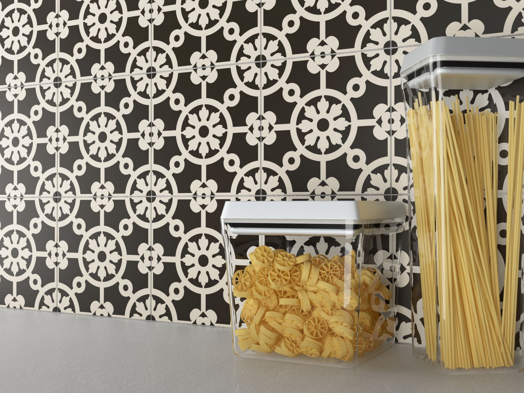 Bercy Nero 8x8 Matte Finish Porcelain Patterned Tile