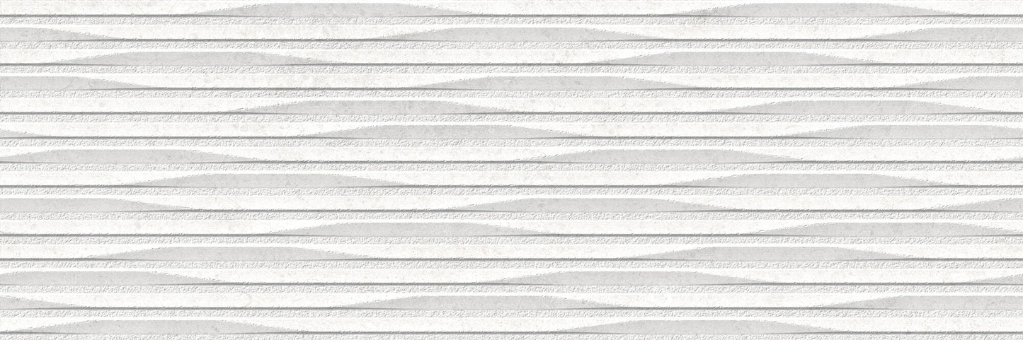 Cluny White Decor 13"x40" Matte Porcelain Tile