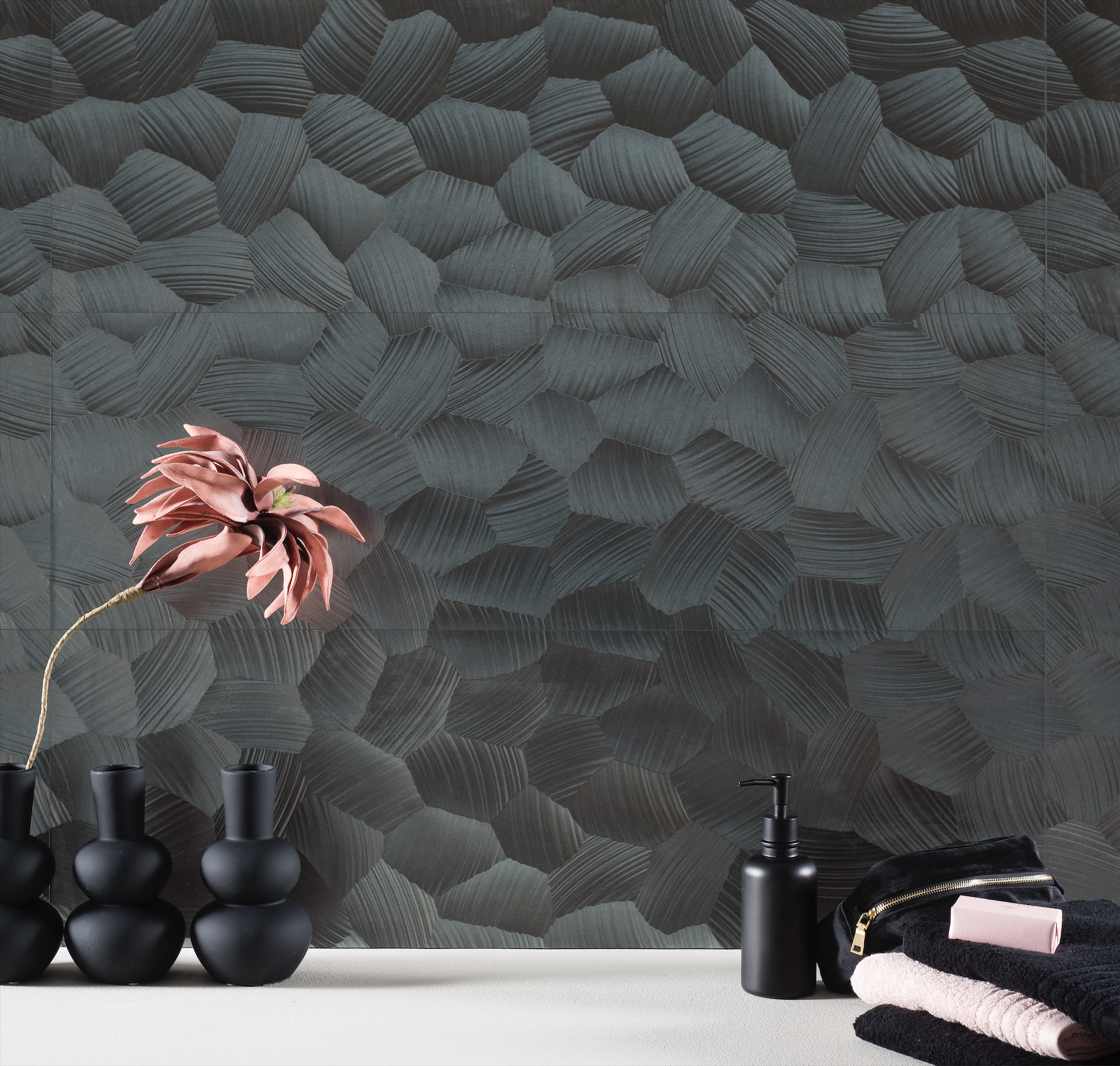 2x40 Matte Finish Decorative Ceramic Wall Tile in bathroom