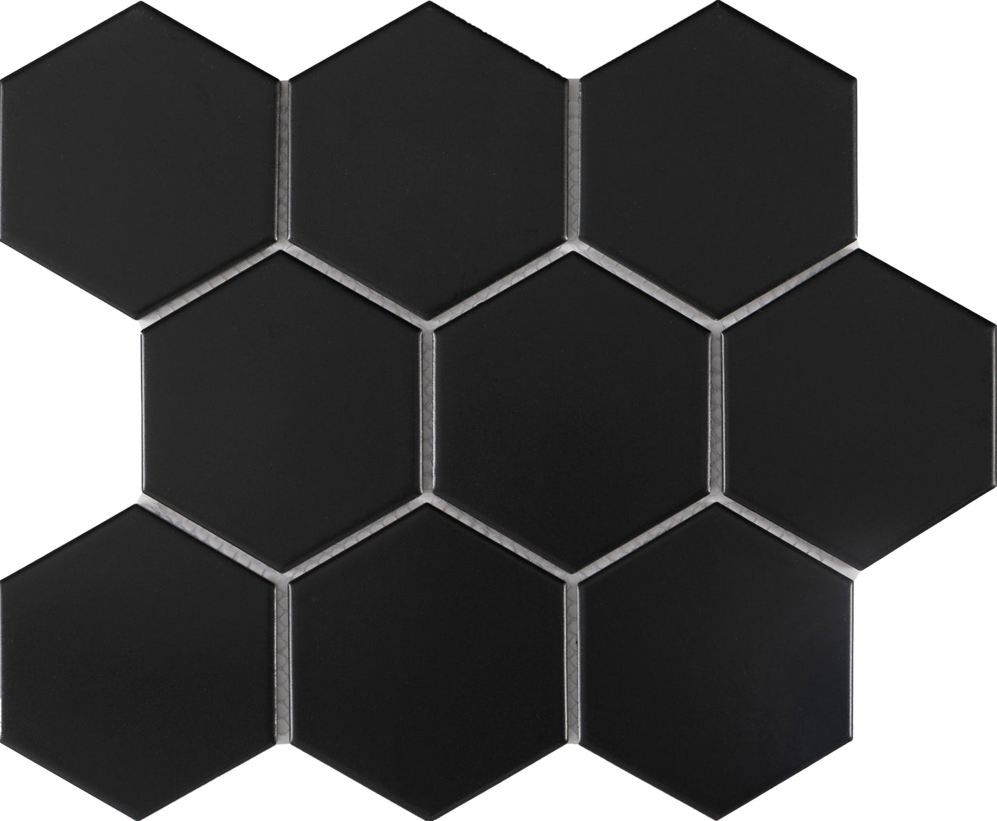 Farmland Hex Black 4x4 Matte Finish Porcelain Mosaic