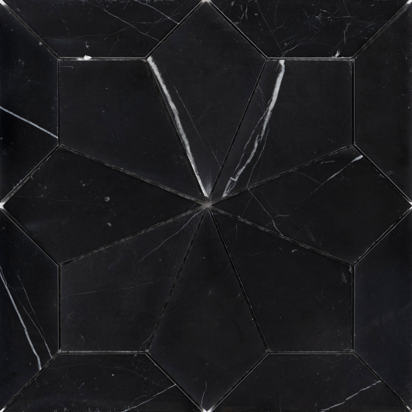 Dryas Marquina 12x12 Polished Finish Marble Mosaic Tile
