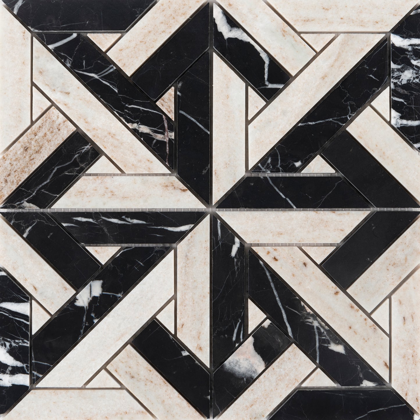 Parquet Chantilly 12x12 Polished Finish Marble Mosaic Tile