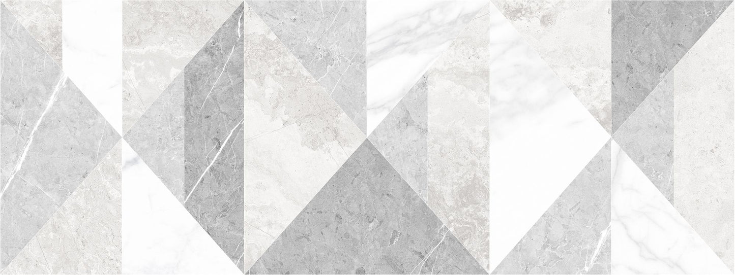 Diamonds Ashen 12x32 Matte Decorative Porcelain Wall Tile