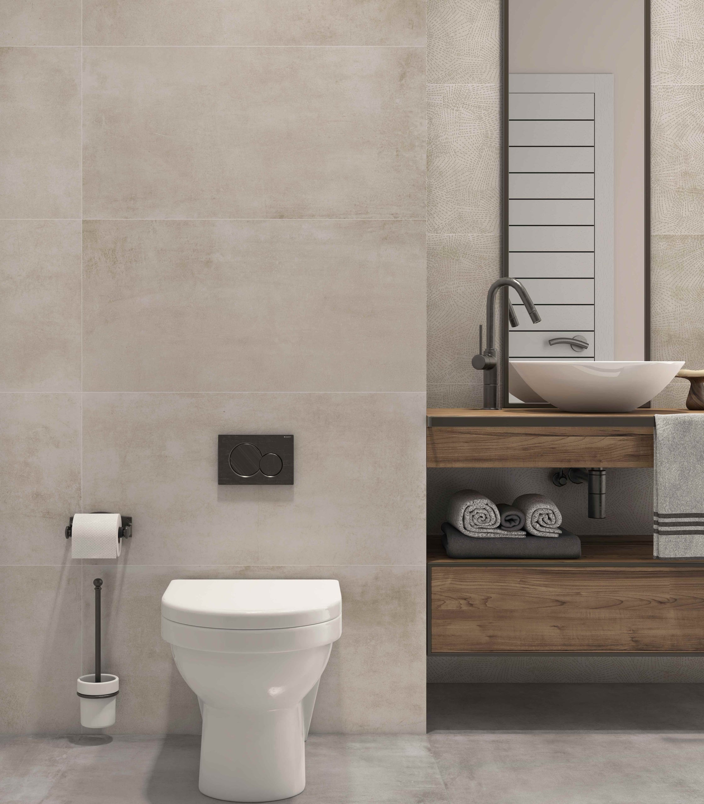 Domino Calce 24x48 Matte Finish Porcelain Concrete Tile