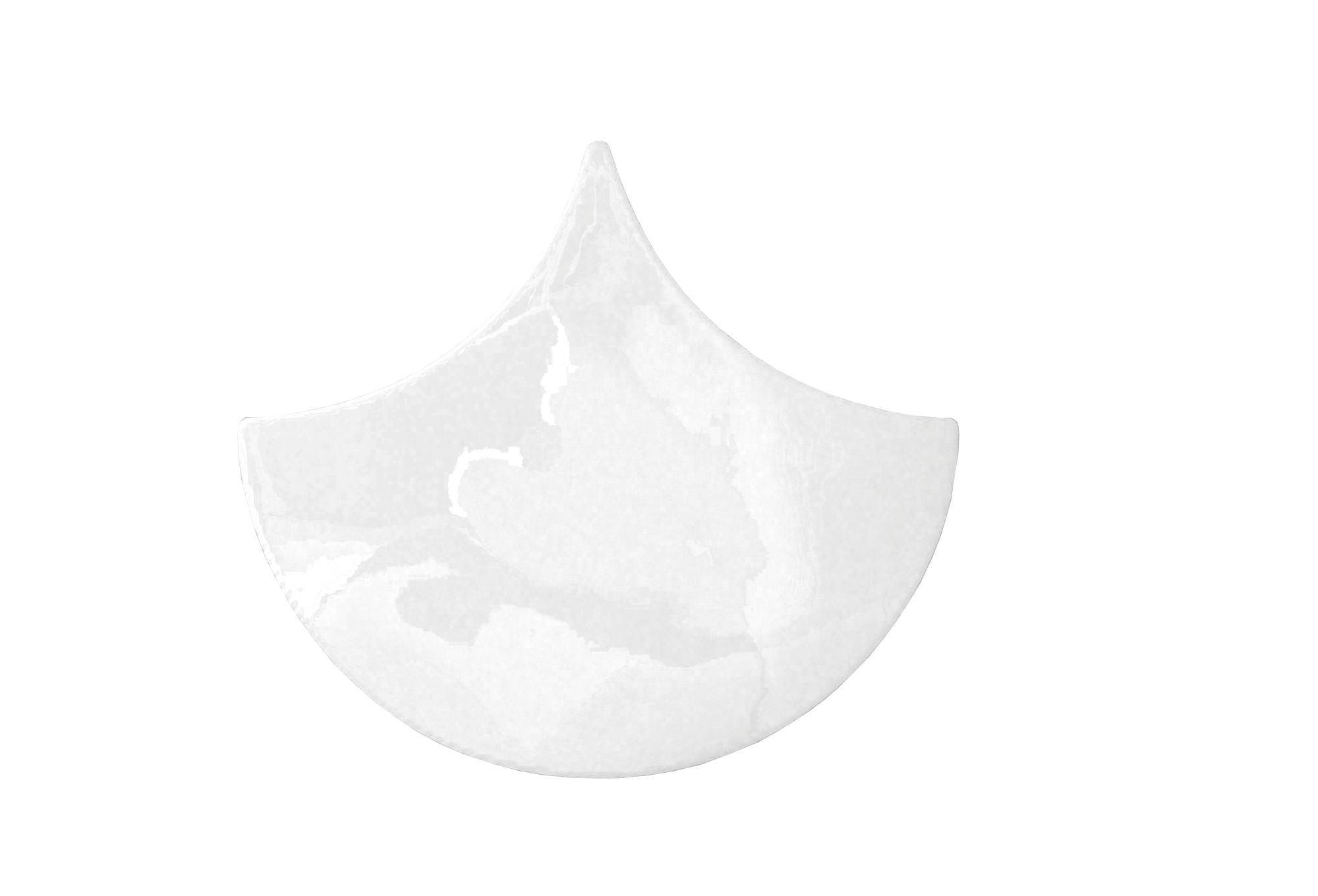 Drop White 6x7 Polished Finish Fish Scale Backsplash Tile