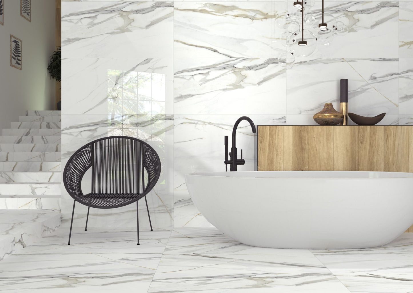 Emporio Calacatta 24x48 Matte Marble Look Porcelain Tile