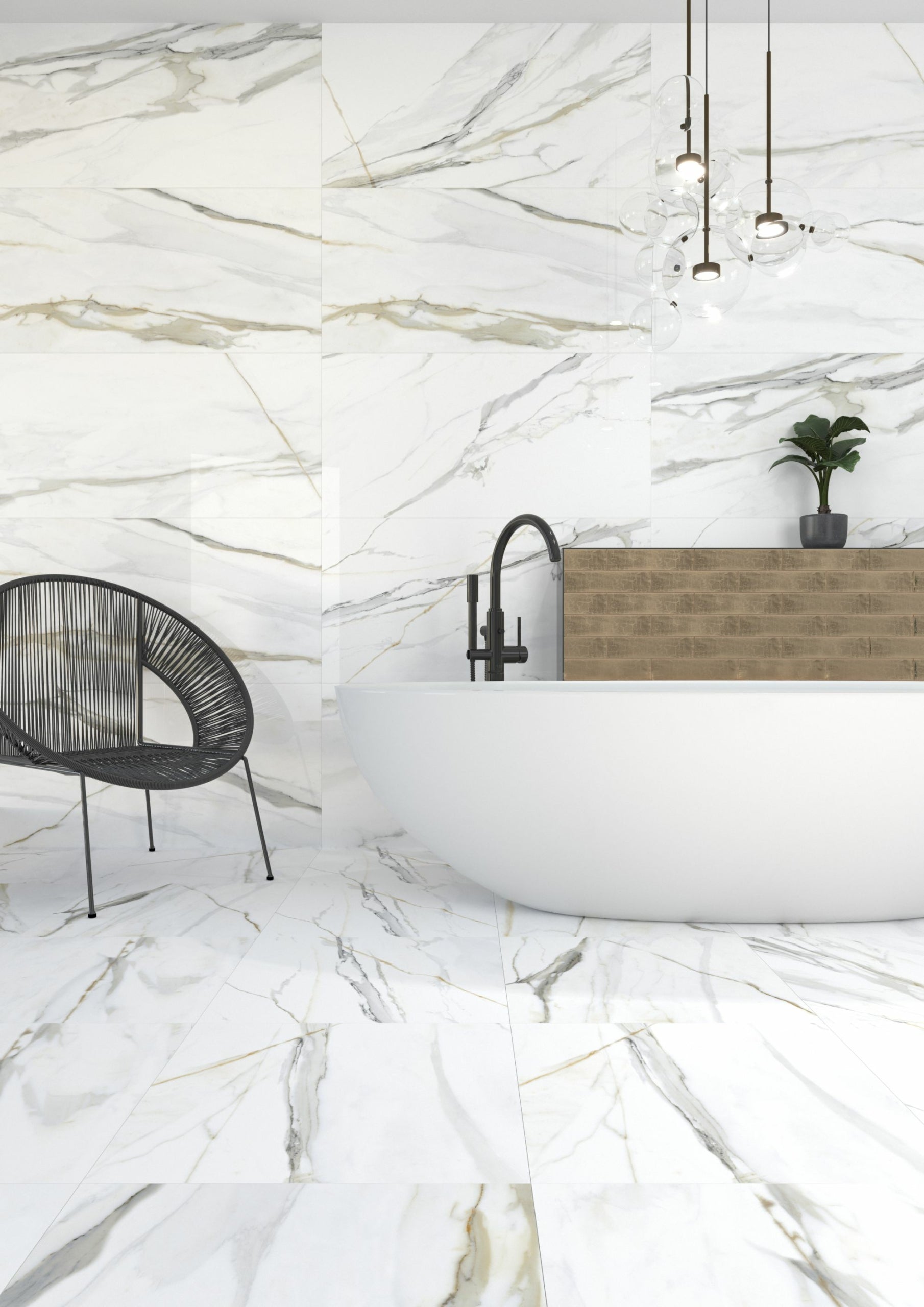 Emporio Calacatta 24x48 Matte Marble Look Porcelain Tile