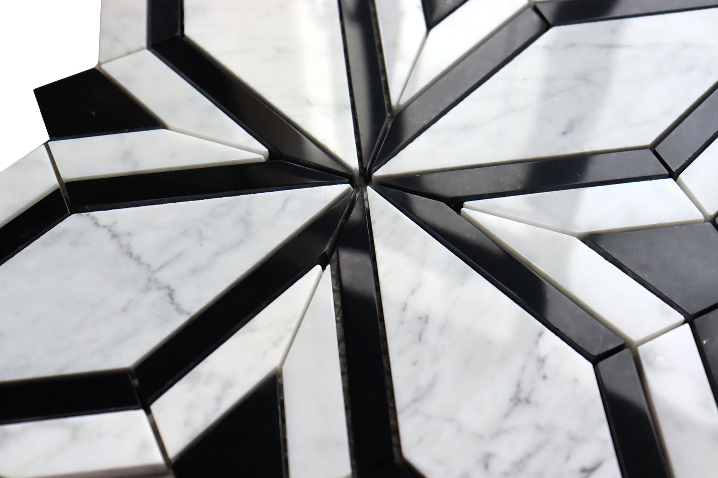 Floral Carr/Marquina 12"x12" Marble Tile