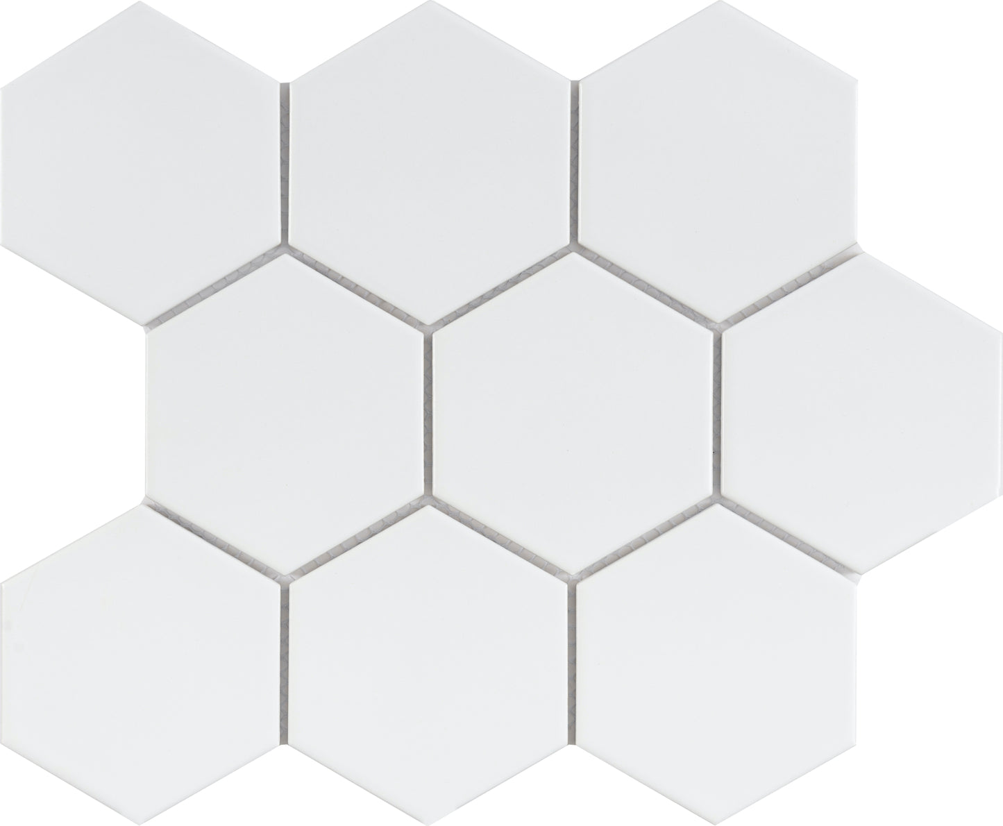 Farmland Hex White 4x4 Matte Finish Porcelain Mosaic