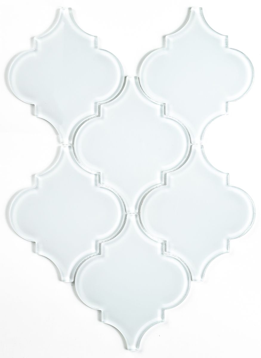 Glass Morrocon White Backsplash Tile
