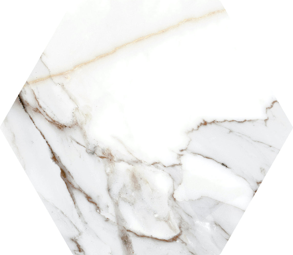 Hex Calacatta Gold Matte 8"x9" Decorative Porcelain Tile