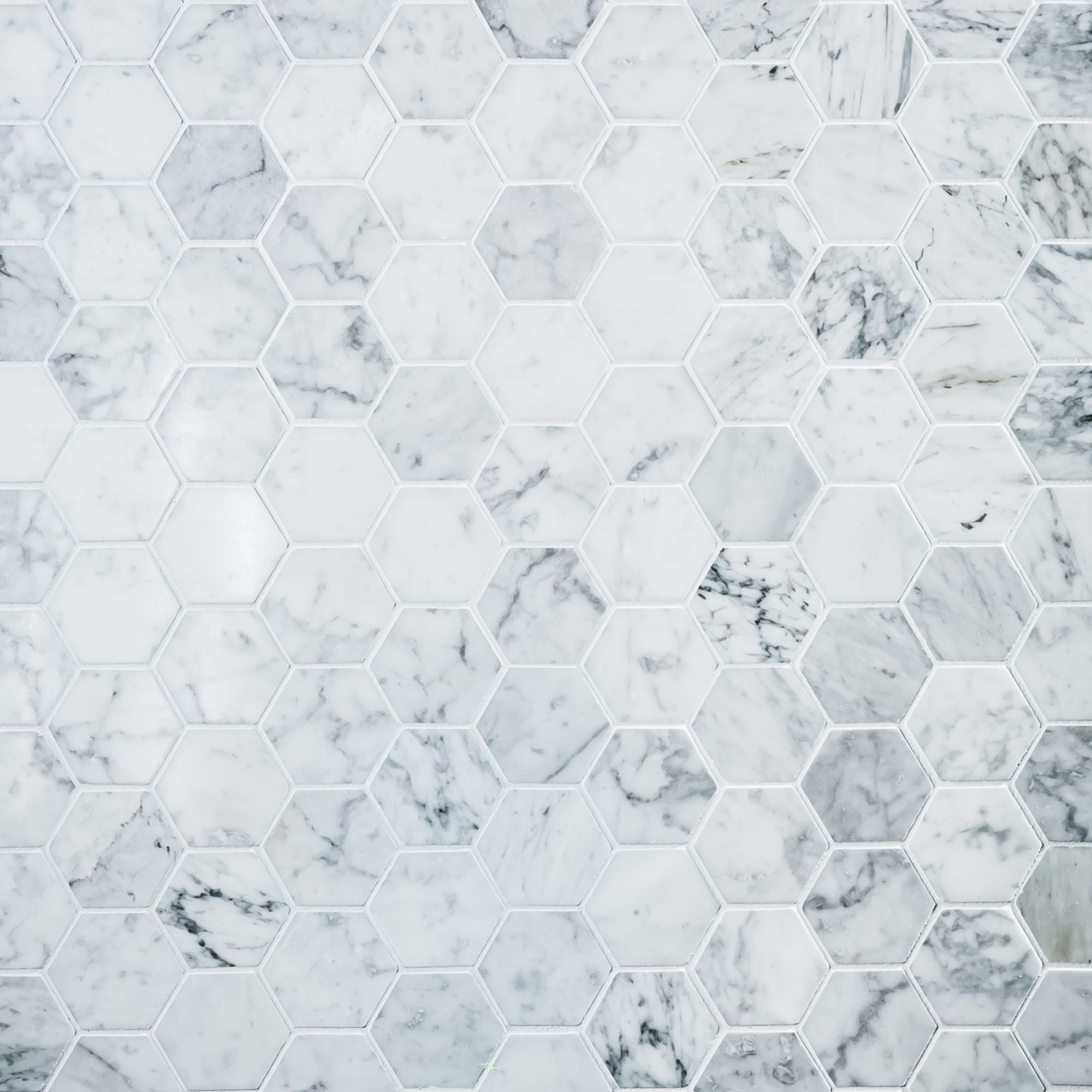 Hex Carrara 2x2 Polished Finish Marble Mosaic