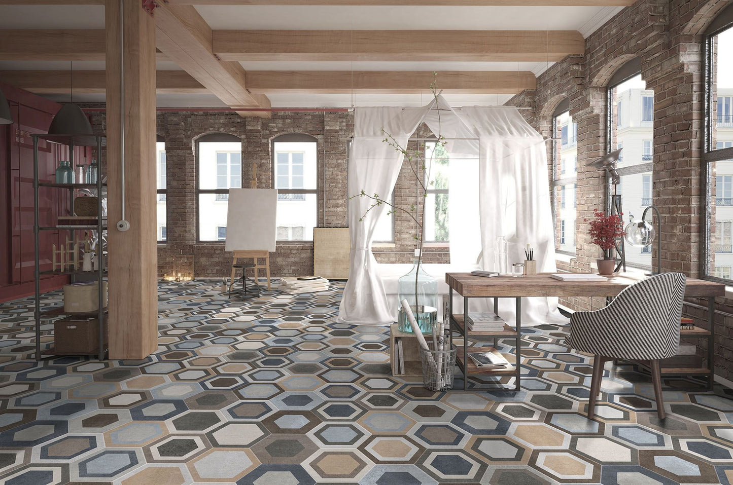 Hex Tripoli 9x10 Matte Finish Porcelain Tile