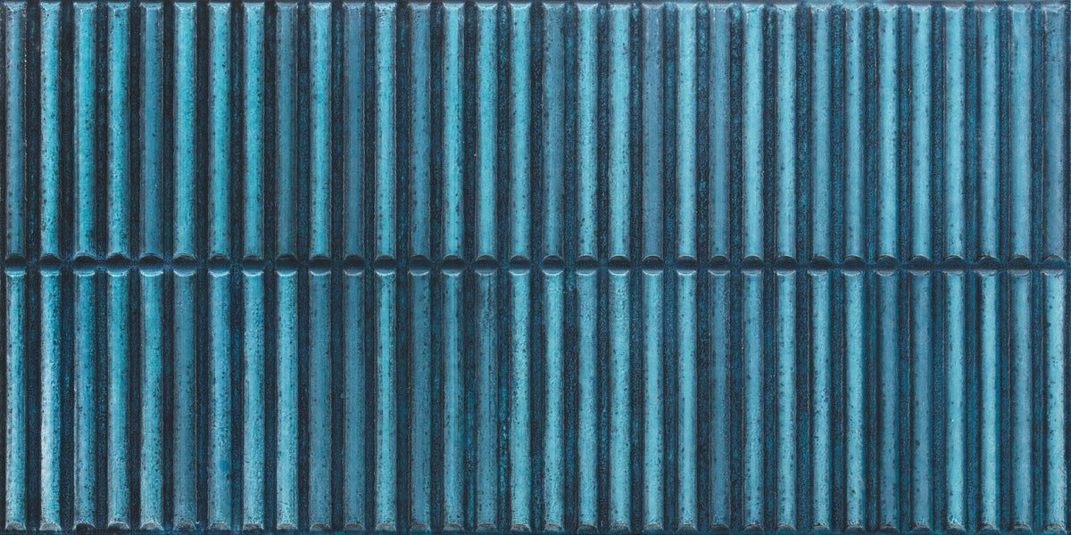 Homey Stripes Blue Glossy 12"x24" Decorative Porcelain Tile