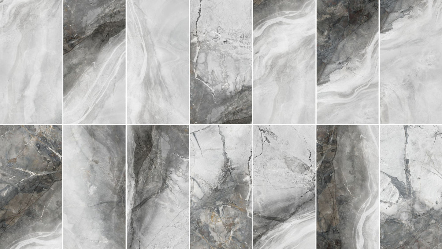 Invisible Grey 24x48 Polished Marble Look Porcelain Tile