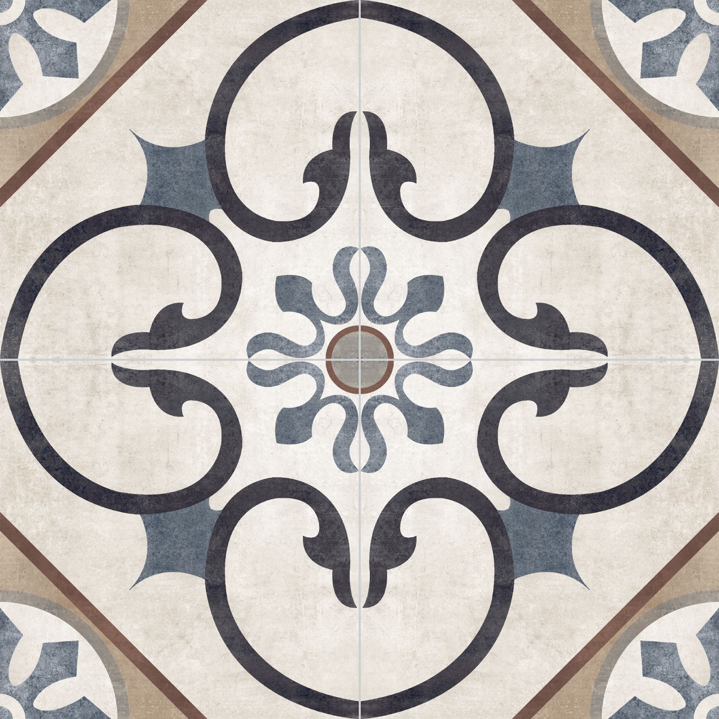 London Soho 8x8 Matte Finish Porcelain Patterned Tile