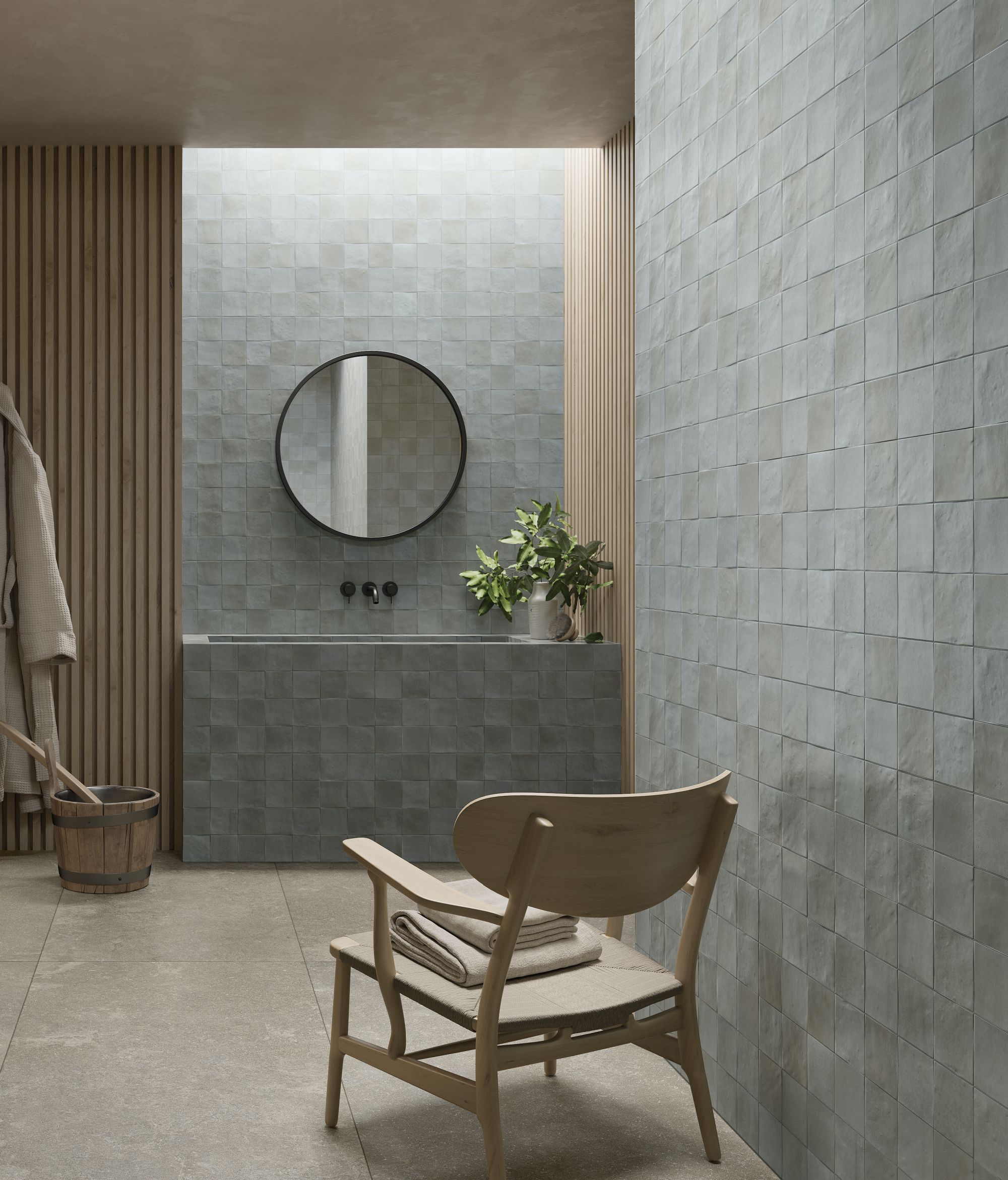 Melange Glicine 4x4 Polished Finish Zellige Tile Backsplash