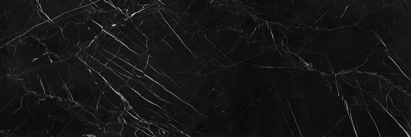 Negro Marquina 39x118 Polished Marble Look Porcelain Slab