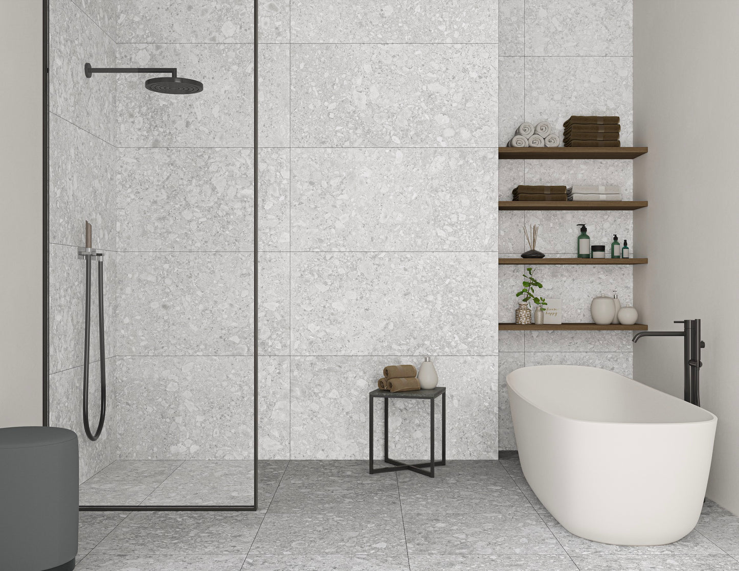 Pedregal Light 12x24 Matte Finish Terrazzo Tile Porcelain