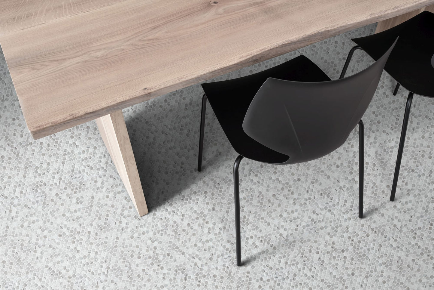 Penny Inverno Grey Matte Finish Marble Look Mosaic Tile