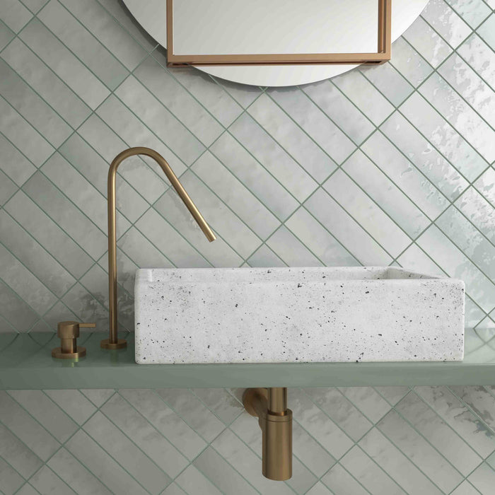 Pura Menta 2x10 Polished Porcelain Subway Tile - Backsplash