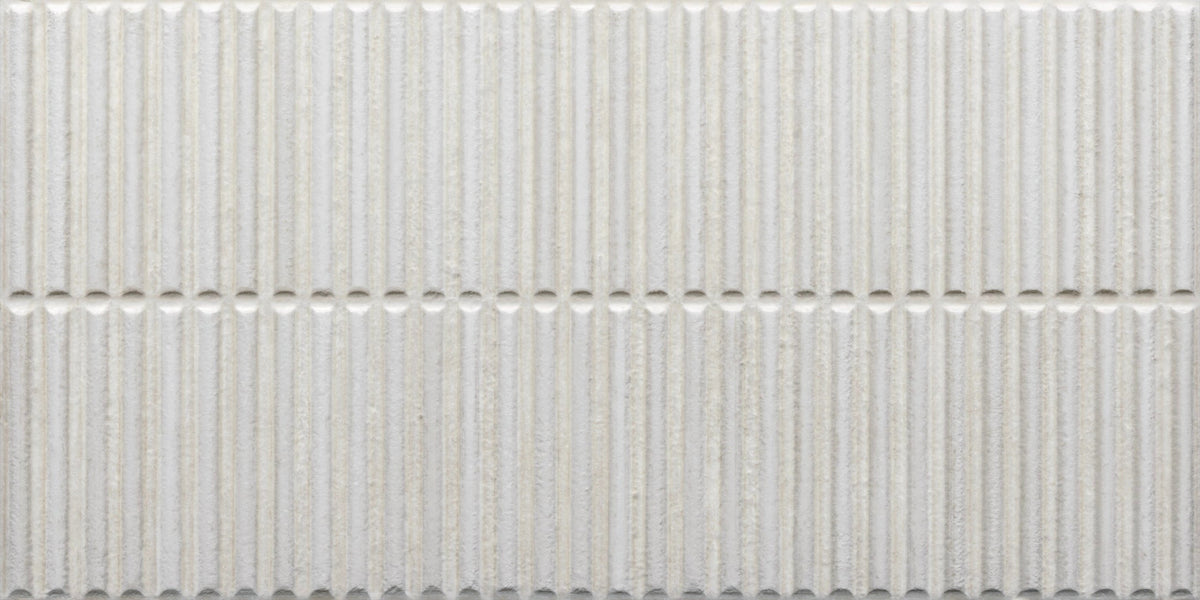 Homey Stripes White Glossy 12"x24" Decorative Porcelain Tile