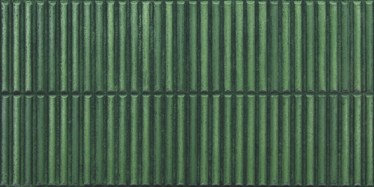 Homey Stripes Green Glossy 12"x24" Decorative Porcelain Tile