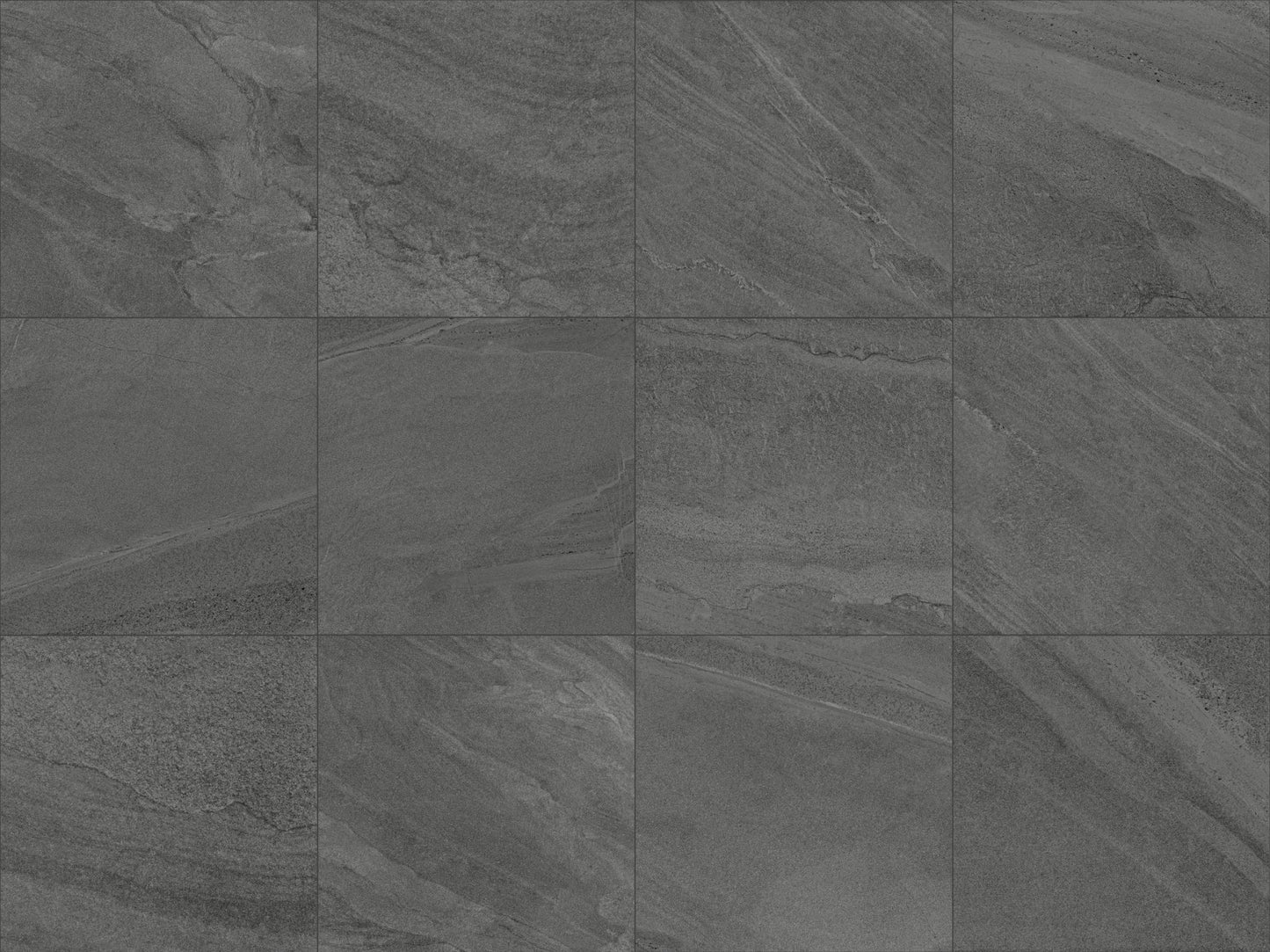 Limestone Dark Grey 24x24 Polished Slate Look Porcelain Tile