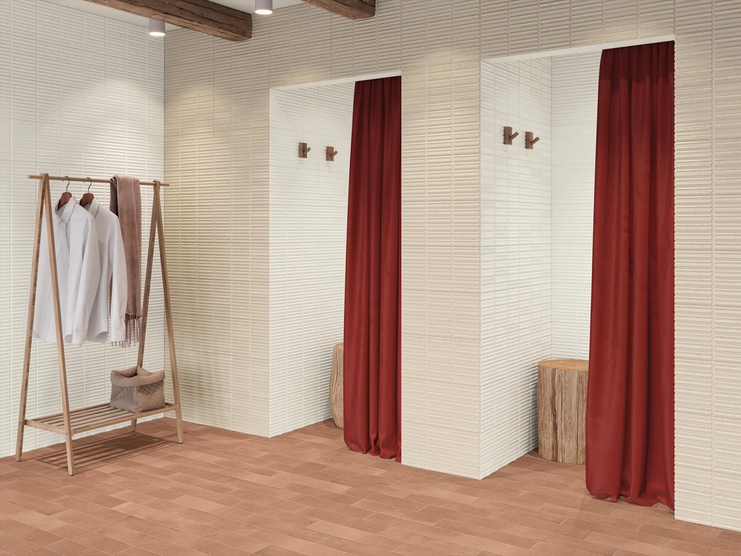 Moves White 8x16 Matte/Polished Finish Fluted Backsplash Tile