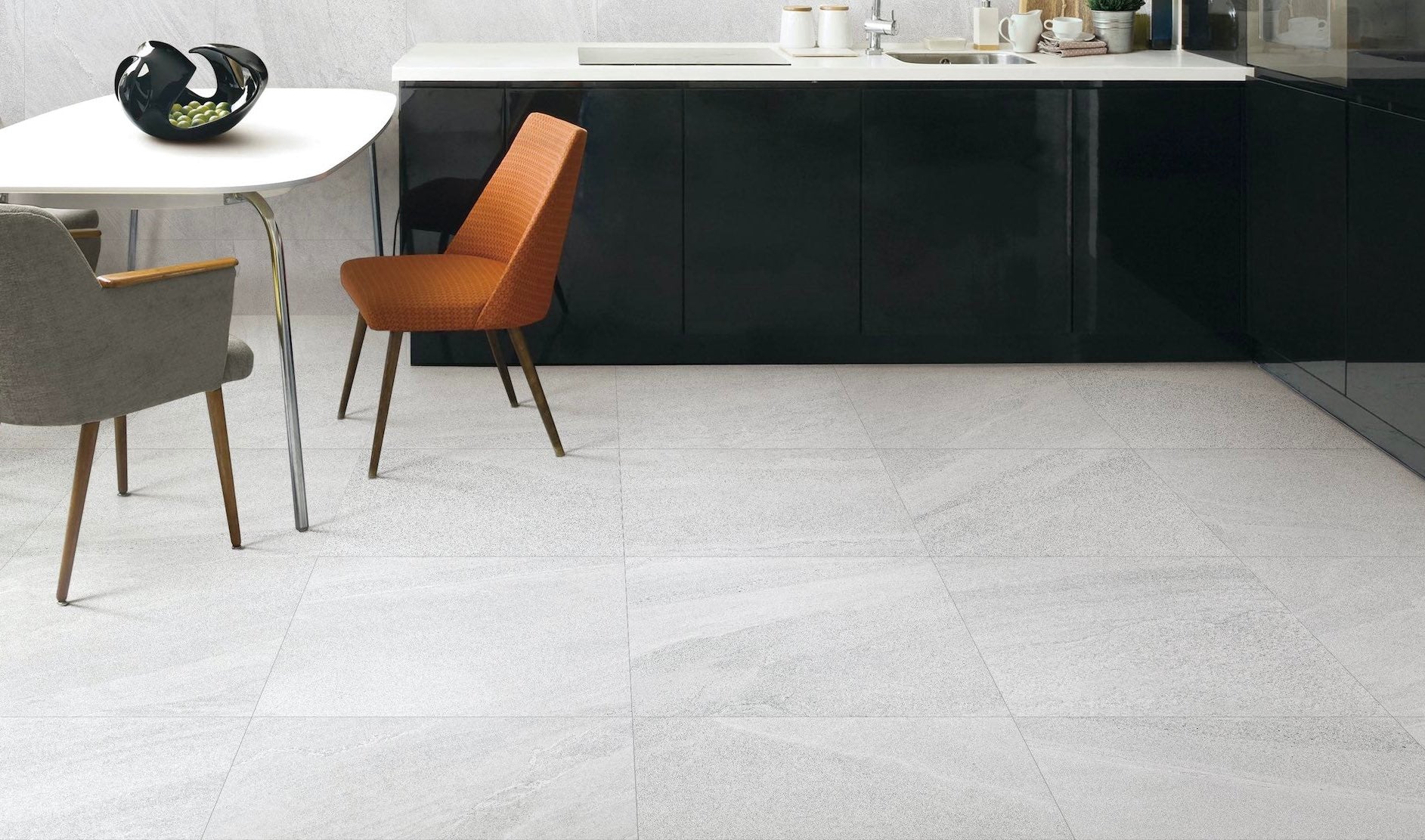Limestone Light Grey 24x24 Matte Finish Slate Look Porcelain
