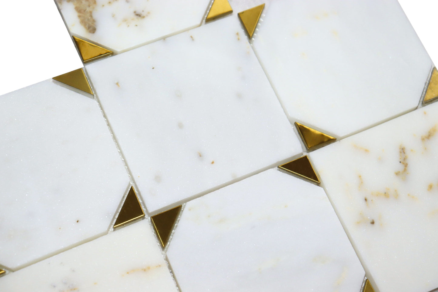 Tri Calacatta Gold 12"x12" Polished Finish Marble Tile