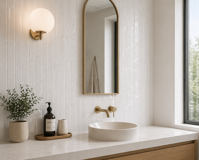 Bari White Decor 2x10 Polished Ceramic Subway Tile - Backsplash