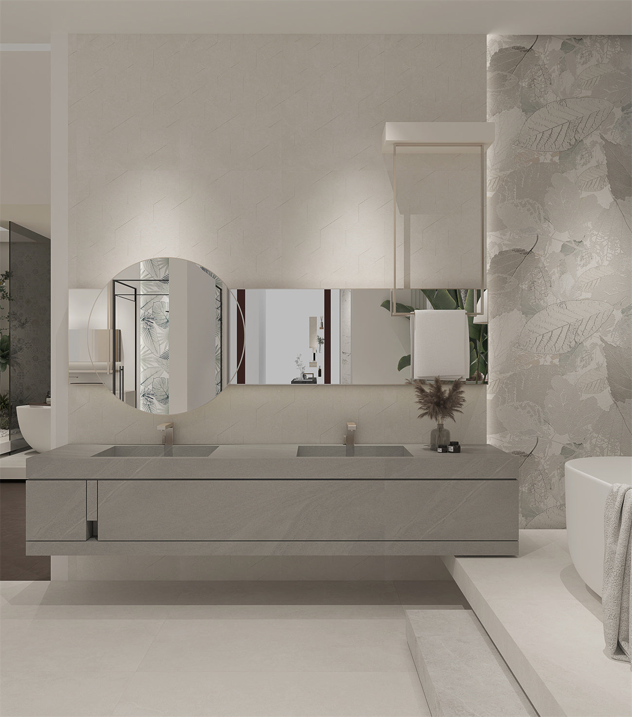 Akiba 24"x48" Matte Decorative Porcelain Wall Tile - B