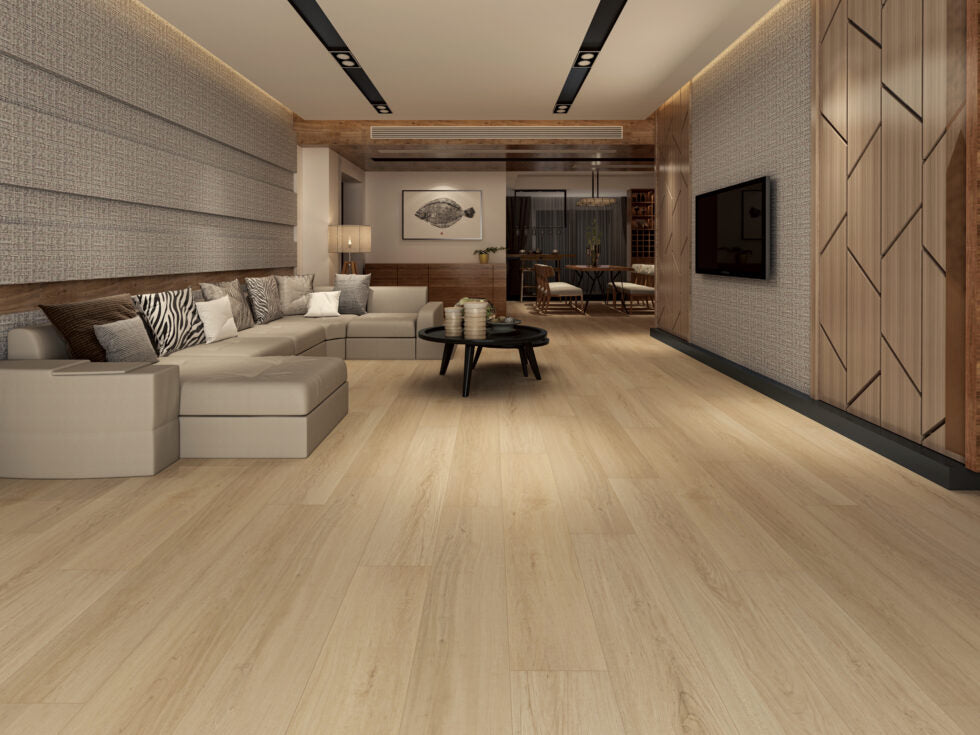 HTBC Maple Essence Almond 9"x60"x12mm Laminate Flooring