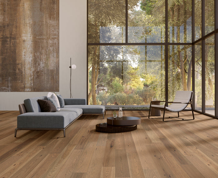 hardwood flooring with natural oak grain