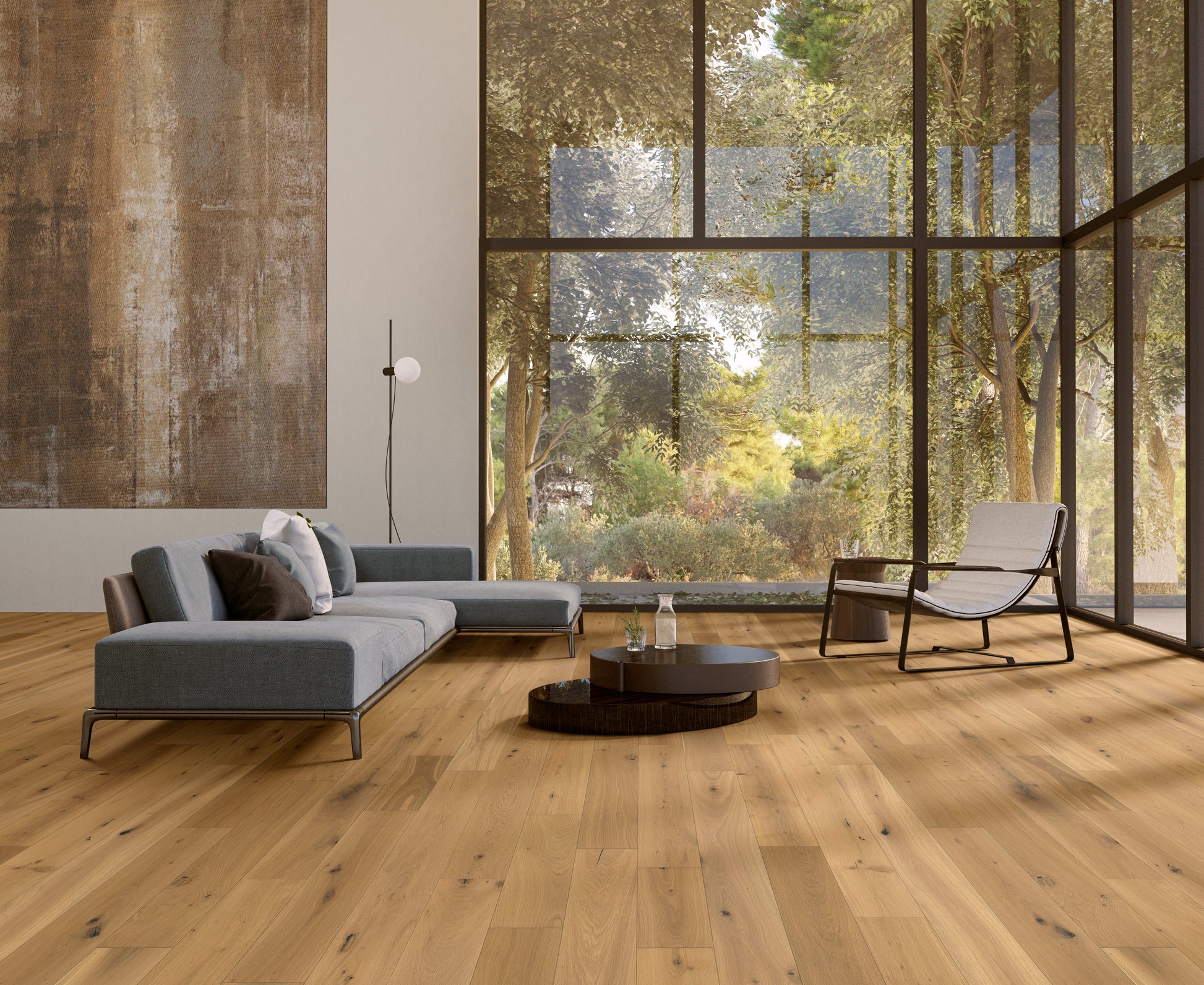 Light oak flooring living room