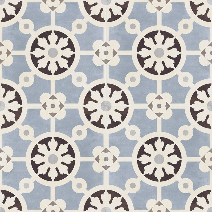 Bercy Blue Pattern 8x8 Matte Porcelain Decorative Tile