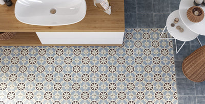 Bercy Blue Pattern 8x8 Matte Porcelain Decorative Tile