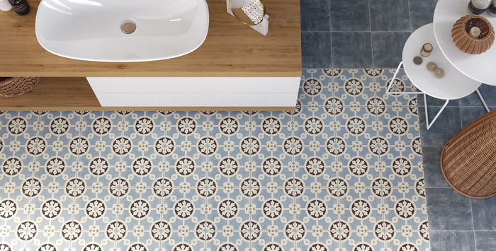 Bercy Blue Pattern 8x8 Matte Porcelain Decorative Tile