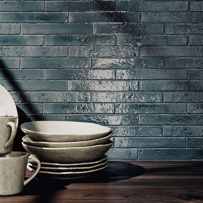 Brutalist River 2x10 Polished Ceramic Subway Tile - Backsplash