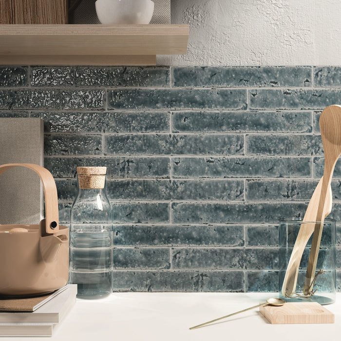 Brutalist River 2x10 Polished Ceramic Subway Tile - Backsplash