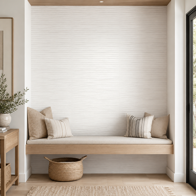 Cluny White Matte 13"x40" Decorative Porcelain Tile