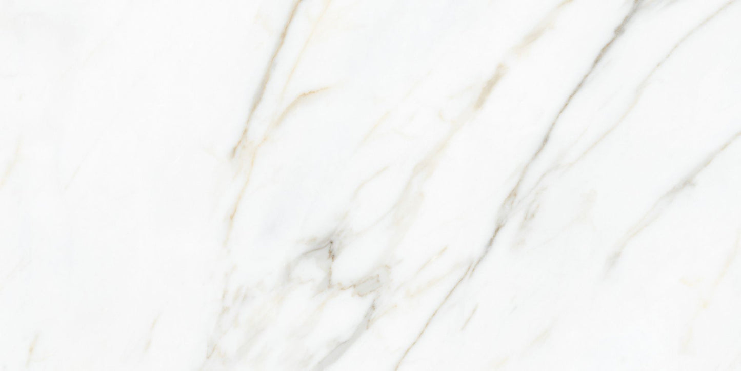 Calacatta Gold 12x24 Polished Marble Look Porcelain Tile