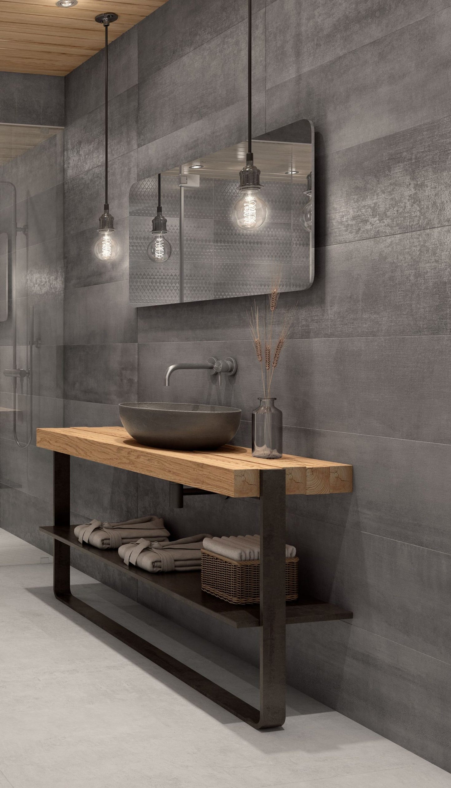 Channel Grey 12x36 Matte Finish Ceramic Wall Tile