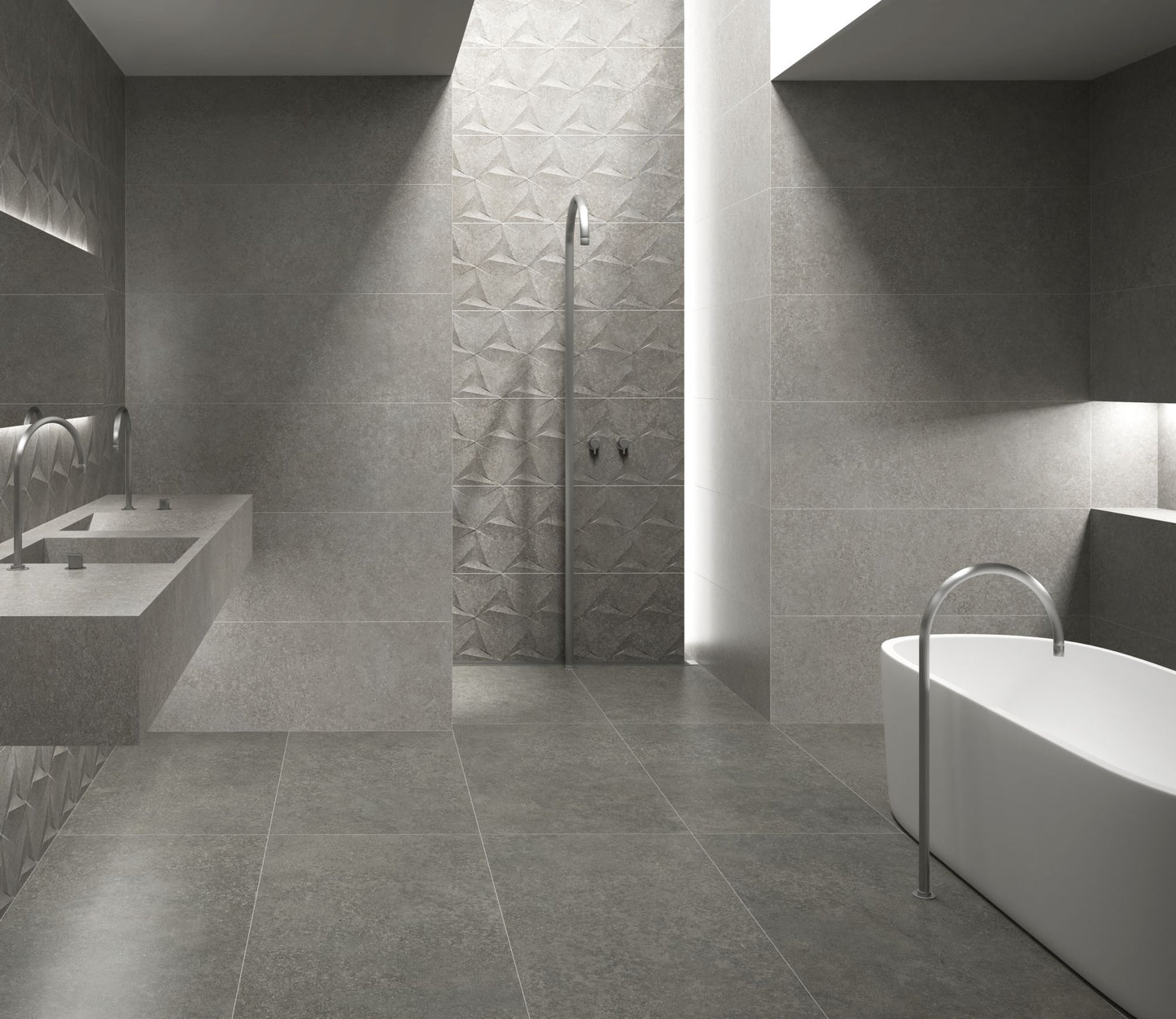 Code Grey 12x24 Matte Finish Porcelain Concrete Tile
