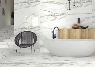 Emporio Calacatta 24x48 Matte Marble Look Porcelain Tile