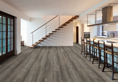 EnduraStride Series Ridge Runner Grey 2mm Vinyl Flooring 7"x48"