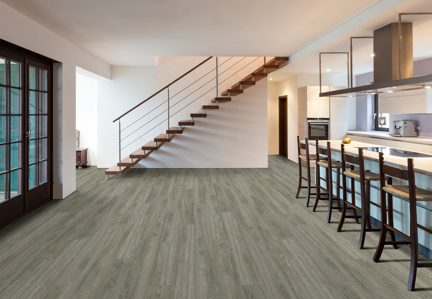 EnduraStride Series Silver Fox Run 2mm Vinyl Flooring 7"x48"