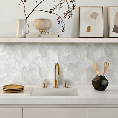 Fabula Glam Bianco Touch 13"x40" Matte Ceramic Tile