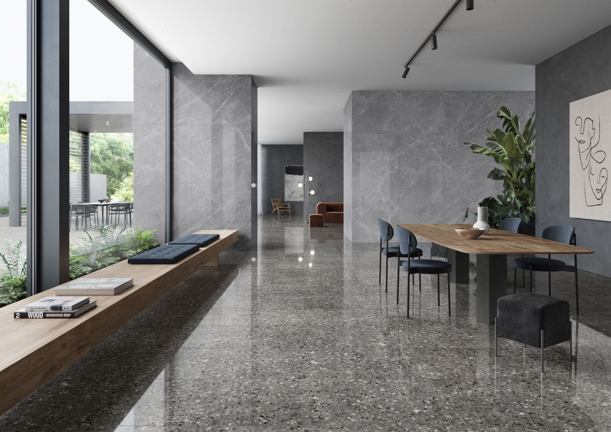 Frammenta Grigio 24x24 Matte Finish Terrazzo Tile Porcelain